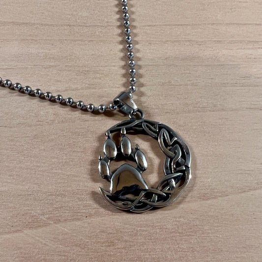 Pup Paw with Crescent Moon Necklace