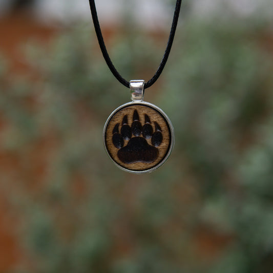 Wood Paw Necklace